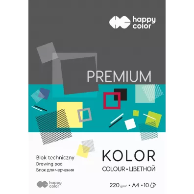 Happy Color Blok techniczny Premium kolorowy A4 220g 10 kartek