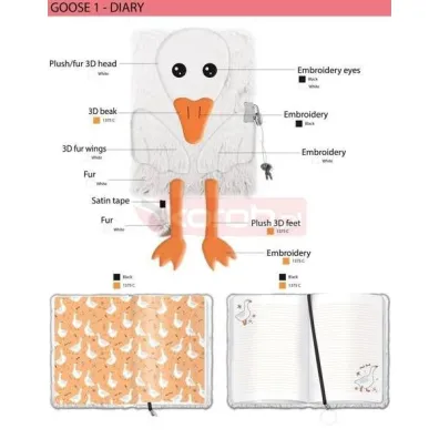 My little friend Pami�tnik z k��dk� 3D w�ochacz A5 Goose 96 kartek