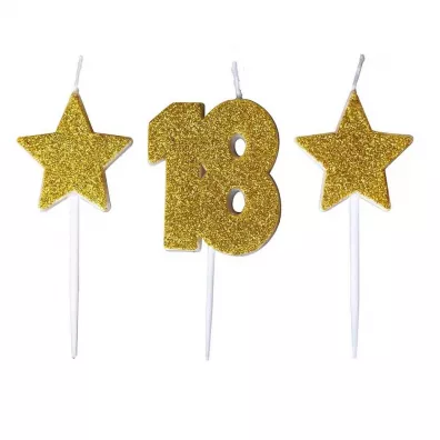 GoParty �wieczki urodzinowe 18 z gwiazdkami