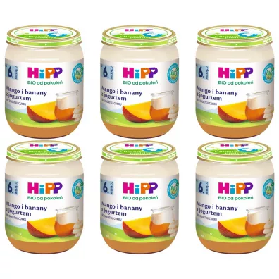 Hipp Mango i banany z jogurtem po 6. miesicu zestaw 6 x 160 g Bio