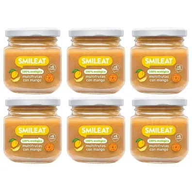 Smileat Deser wieloowocowy z ekologicznym mango po 6 miesi�cu Zestaw 6 x 130 g Bio