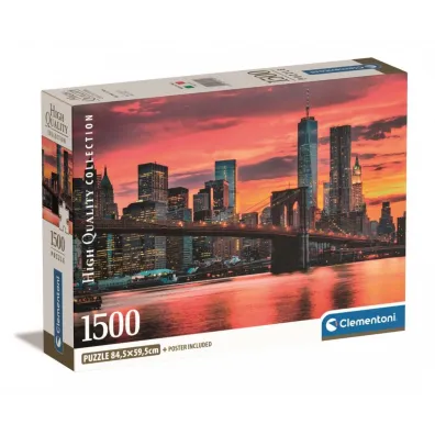 Puzzle 1500 el. Compact East River at dusk Clementoni