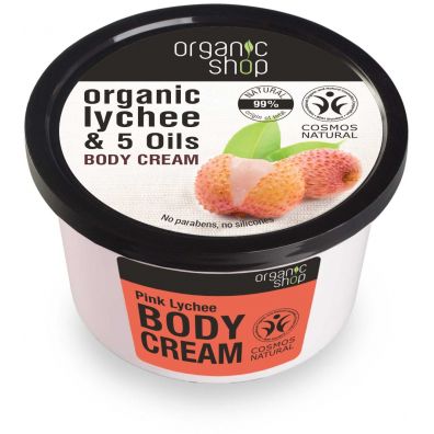 Organic Shop Organic Lychee & 5 Oils Body Cream krem do ciaa o zapachu liczi 250 ml