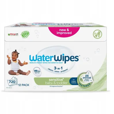 Waterwipes Soapberry bio, Chusteczki nawil�ane dla dzieci wielopak 12 x 60 szt.