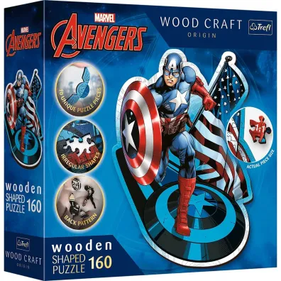 Puzzle drewniane 160 el. Nieustraszony Kapitan Ameryka Trefl