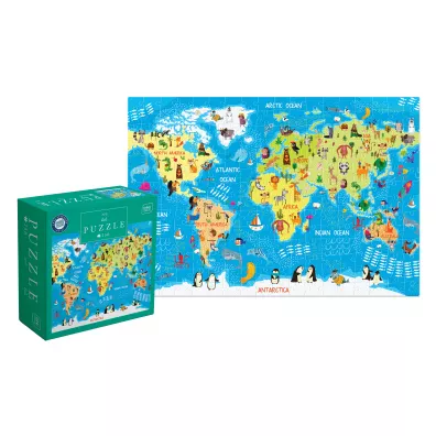Puzzle 250 el. Kids World Map Interdruk