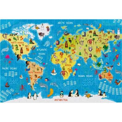 Puzzle 250 el. Kids World Map Interdruk