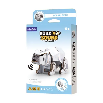Puzzle 3D Buduj i s�uchaj Nied�wied� Polarny mierEdu