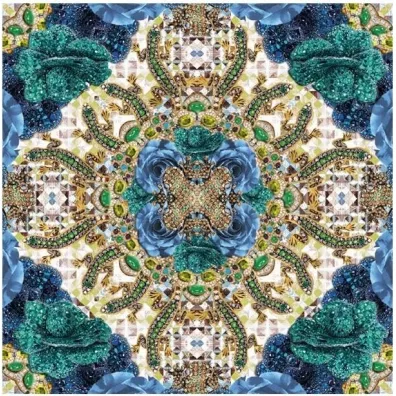 Museums & Galleries Karnet kwadrat z kopert� Blue Precious Rose