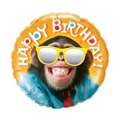 Anagram Balon foliowy Smiling chimp Happy Birthday 46cm