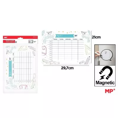 Mp Main Paper Planer magnetyczny tygodniowy z godzin. 29.7x21cm