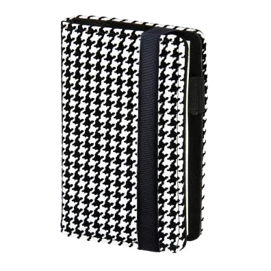 Notes A6 na gumk� w kratk� bia�o-czarny NP-60MD
