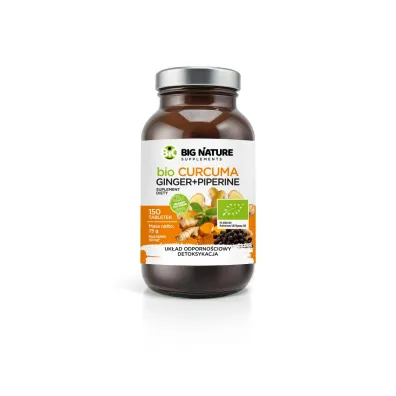 Big Nature Curcuma Ginger Piperine suplement diety 150 tab. Bio