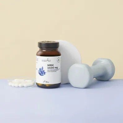 Aura Herbals MSM 1400 mg, siarka organiczna Suplement diety 60 kaps.