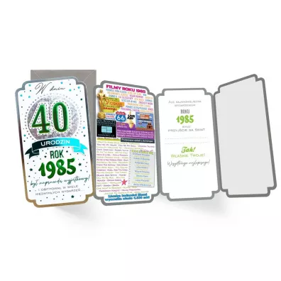 Kukartka Karnet urodziny 40
