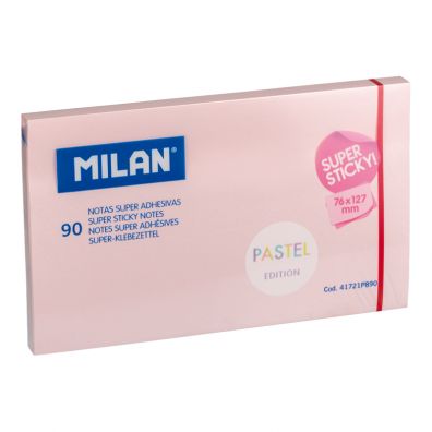 Milan Karteczki samoprzylepne Super Sticky Pastel 127 x 76 mm rowe 90 kartek 90 szt.