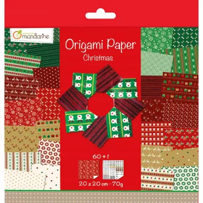 Avenue Mandarine Papier origami Christmas 20 x 20 cm 60 kartek