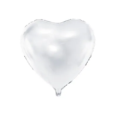 PartyDeco Balon foliowy Serce bia�y 61cm
