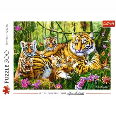 Puzzle 500 el. Rodzina tygrysw Trefl