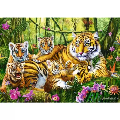 Puzzle 500 el. Rodzina tygrysw Trefl