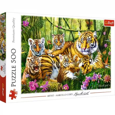 Puzzle 500 el. Rodzina tygrysw Trefl