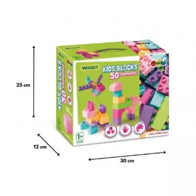 Kids Blocks klocki rowo-fioletowe 50el