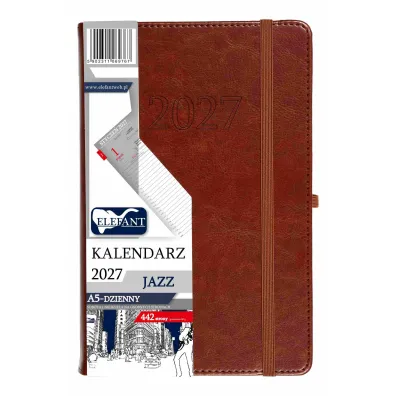 Kalendarz 2027 Jazz A5 dzienny br�zowy