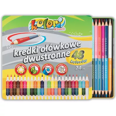 Penmate Kolori Premium Kredki o��wkowe tr�jk�tne dwustronne 48 kolor�w 24 szt.