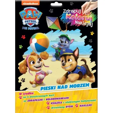 Pieski nad morzem. Psi Patrol. Zdrapuj, koloruj, naklejaj