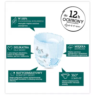 Moltex Ekologiczne pieluchomajtki 5 Pants Junior (9-14 kg) 20 szt.