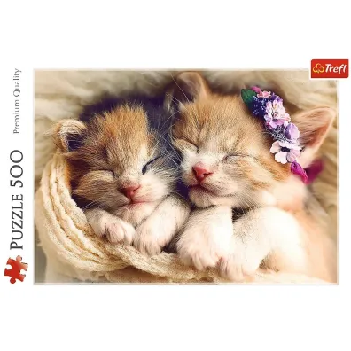 Puzzle 500 el. Spi�ce kotki Trefl