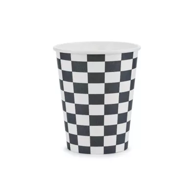 PartyDeco Kubeczki Szachownica 220ml 6 szt.