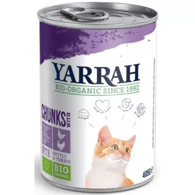 Yarrah Kawa�ki kurczaka i indyka z pomidorem i pokrzyw� 405 g Bio