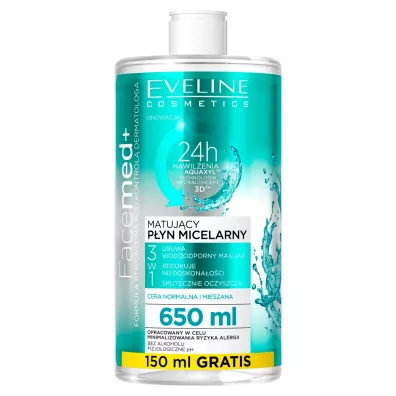 Eveline Cosmetics Facemed+ matuj�cy p�yn micelarny 3w1 650 ml