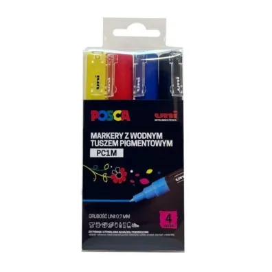 Uni Mitsubishi Pencil Markery plakatowe PC-1M 4 szt.