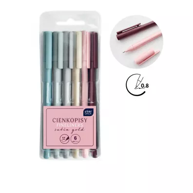Interdruk Cienkopisy Satin Gold 6 szt.