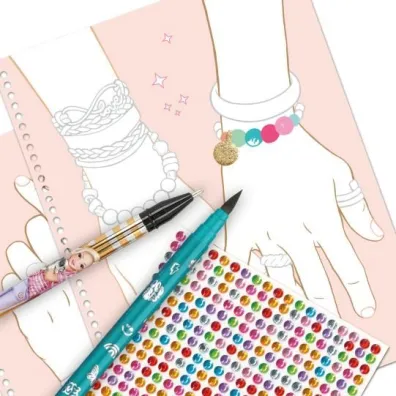 Kolorowanka DIY Bling Bling Top Model do robienia pier�cionk�w i bransoletek z naklejkami 13740A
