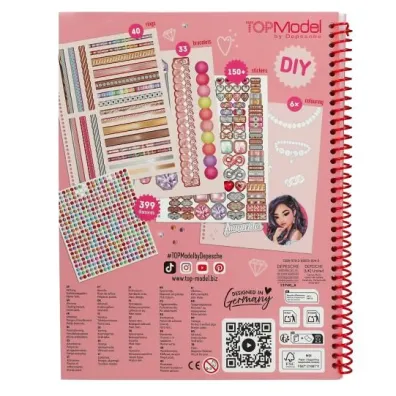 Kolorowanka DIY Bling Bling Top Model do robienia pier�cionk�w i bransoletek z naklejkami 13740A