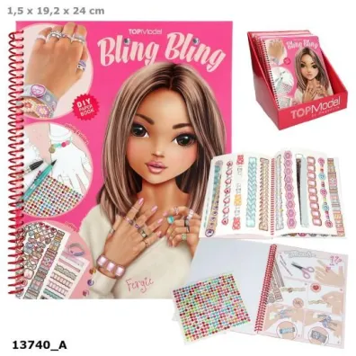 Kolorowanka DIY Bling Bling Top Model do robienia pier�cionk�w i bransoletek z naklejkami 13740A
