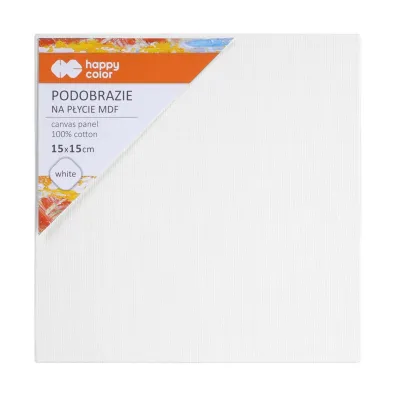 Podobrazie bawe�niane impregnowane bia�e 15x15 tablica MDF 4mm Happy Color