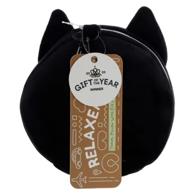 Puckator Pluszowa poduszka podr�na z opask� na oczy Relaxeazzz - Kot Feline Fine