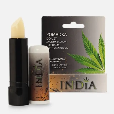India Cosmetics Bezbarwna pomadka do ust z olejem z konopi 3.8 g