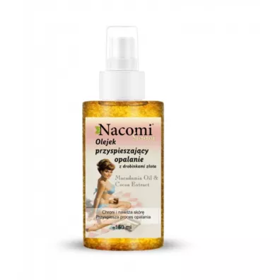 Nacomi Olejek przyspieszaj�cy opalanie z drobinkami z�ota Sunny Shimmering Tan Accelerating Oil With Gold Flakes 150 ml