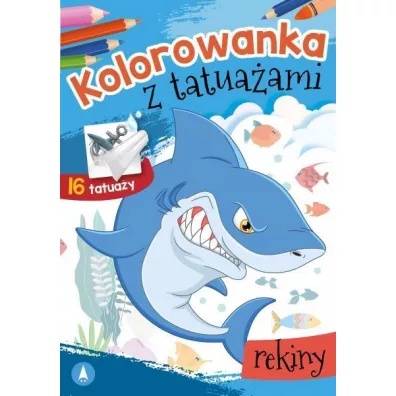 Kolorowanka z tatuaami. Rekiny