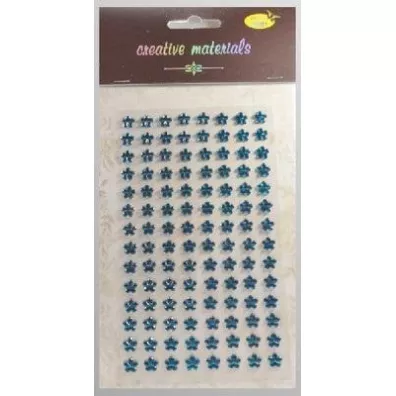 Galeria Hobby Stiker z kryszta�kami Kwiaty turkusowe 8mm 112 szt.