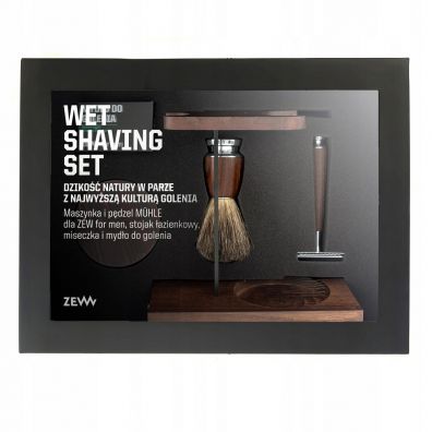 Zew for men Wet Shaving zestaw maszynka do golenia + pdzel do golenia + miseczka + stojak na pdzel i maszynk + mydo do golenia 85ml 5 szt.