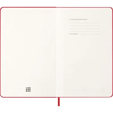 Kalendarz 2026 12M Moleskine L twarda oprawa tygodniowy Scarlet Red 13x21cm