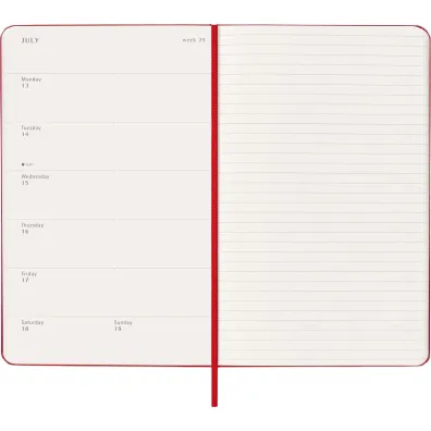 Kalendarz 2026 12M Moleskine L twarda oprawa tygodniowy Scarlet Red 13x21cm