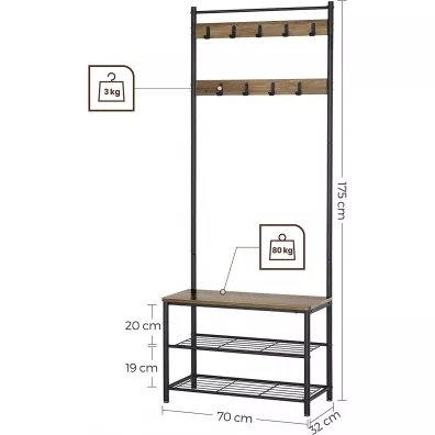 Songmics Szafka na buty do przedpokoju 175 cm