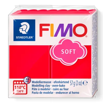 Staedtler Masa plastyczna termoutwardzalna Soft, czerwona, 57g, kostka